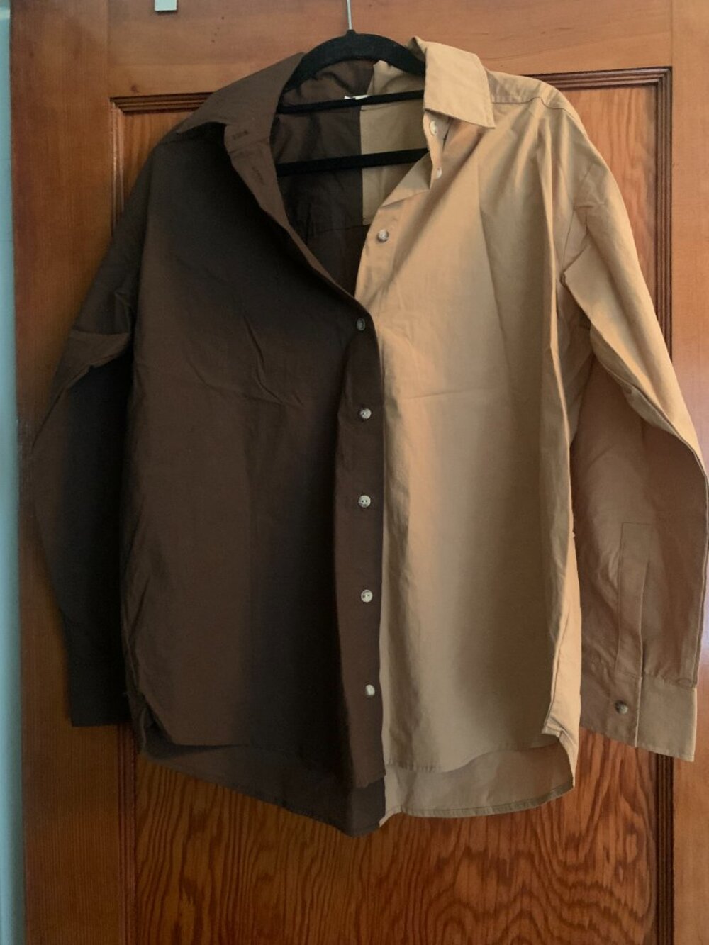DONNI duo pop button down Camel/Brown XS - Picture 7 of 8